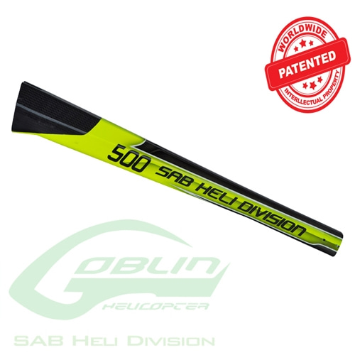 H0278-S - Carbon Fiber Tail Boom Yellow/Black - Goblin 500