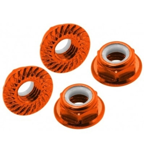 CNC AL M5 Serrated Lock Nut (CW) (Orange)