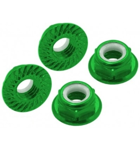 CNC AL M5 Serrated Lock Nut (CW) (Green)