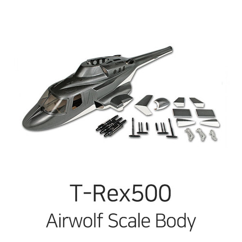 Align T-REX 500 Airwolf Scale Body (Metallic Black)
