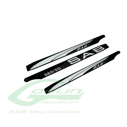 Black Line Carbon Fiber Main Blades 360mm - Goblin 380 KSE
