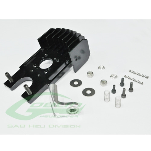 ALUMINUM COOLING MOTOR MOUNT WITH THIRD BEARING - GOBLIN 630/700/770