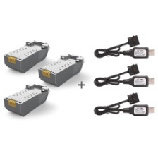 시마 W1 PRO 배터리 3개 + USB 충전기 3개 세트